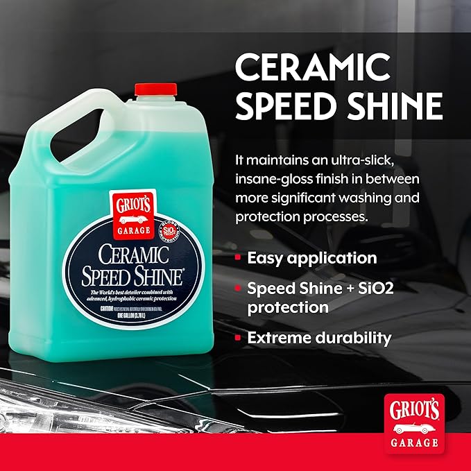 Griot's Garage Ceramic Speed Shine Detail Spray for Car Detailing, Provides a High-Gloss Finish and Extends Life of Coatings, 10986, One Gallon