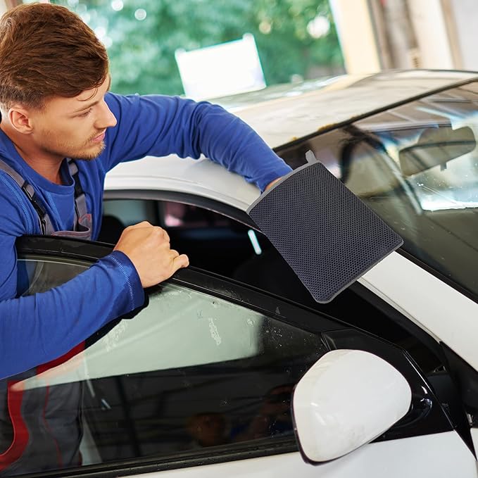 TAKAVU Auto Detailing Clay Mitt 1 Pack 9.7x6.3 inches, Magic Clay Bar Mitt Premium Mesh and Microfiber for Remove Dirts Mud Grime, Car Cleaning Detail Glass Wheel Windshield (Grey)