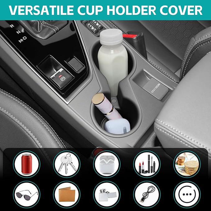 Cup Holder Organizer Compatible with BMW X5 G05 (2019-2023) / X6 G06 (2020-2023) / X7 G07 (2019-2023) Accessories, Noise-Free Water & Dust Proof Silicone Insert Console Drink Holder