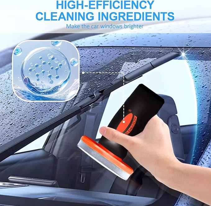 2026 New Handheld Glass Oil-Film Remover, Glass Emulsion Cleaner Cleaning Board, Automotive Oil Film Cleaning Brush for Car Windows (2 Pcs)