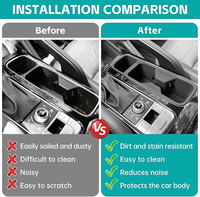 Cup Holder Organizer Compatible with 2020-2025 Kia Telluride LX S EX SX Accessories, Noise-Free Water & Dust Proof Silicone Insert Console Drink Holder for 20-25 Kia Telluride Accessories