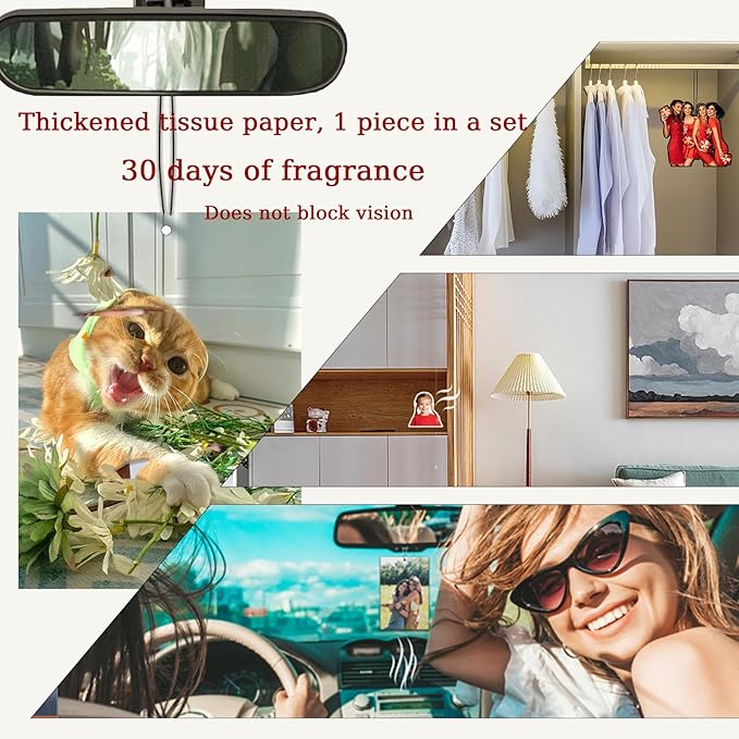 10Pcs Custom Air Fresheners with Picture,Custom Air Freshener for Car,Personalized Air Freshener for Car,Smell Air Fresheners with Photo for Hanging Ornaments, Wardrobe, Bathroom.(Rectangle)