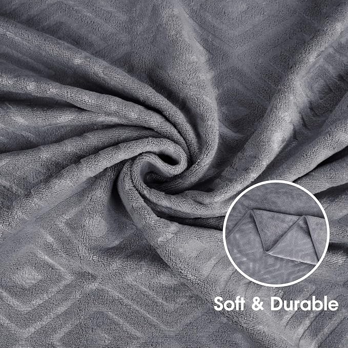 JML Microfiber Bath Towels, Large Bath Towel, 2 Pack 30" x 60", Oversized, Soft, Super Absorbent,Fast Drying, Perfect for Shower, Sauna,Gym, Sports,Travel, Fitness, Yoga - Grey Diamond Pattern