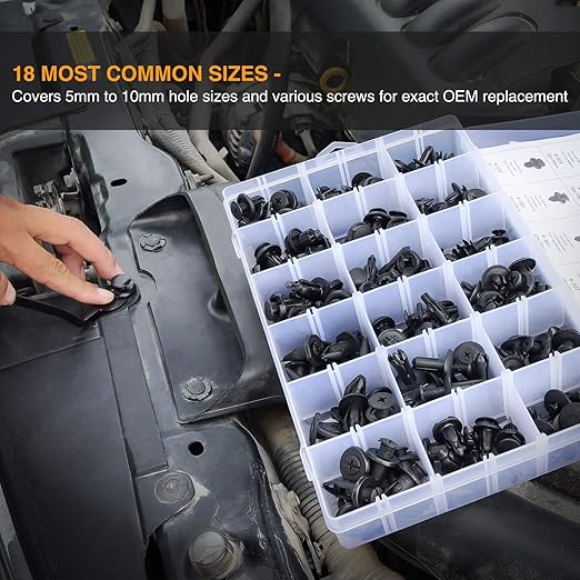 GOOACC 190 Pcs Car Retainer Clips & Fastener Remover - 18 Most Popular Sizes & Applications Auto Push Pin Rivets Set -Door Trim Panel Clips for Toyota, Honda, Nissan, Mazda - Bonus Fastener Remover
