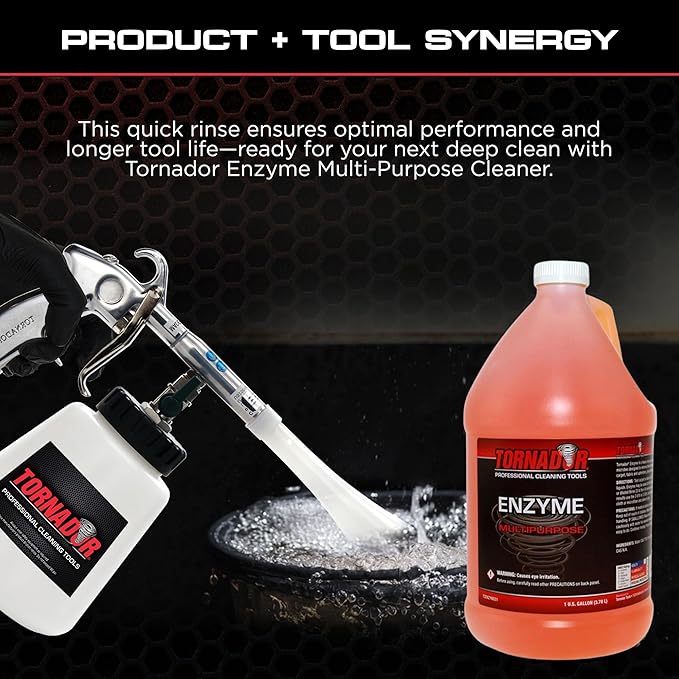 Tornador TC-Enzyme Multi-Purpose Cleaner – 1 Gallon | Enzyme Interior Cleaner for Carpet, Upholstery, Car Detailing Car Cleaning Gun Solution | Odor Control Concentrate