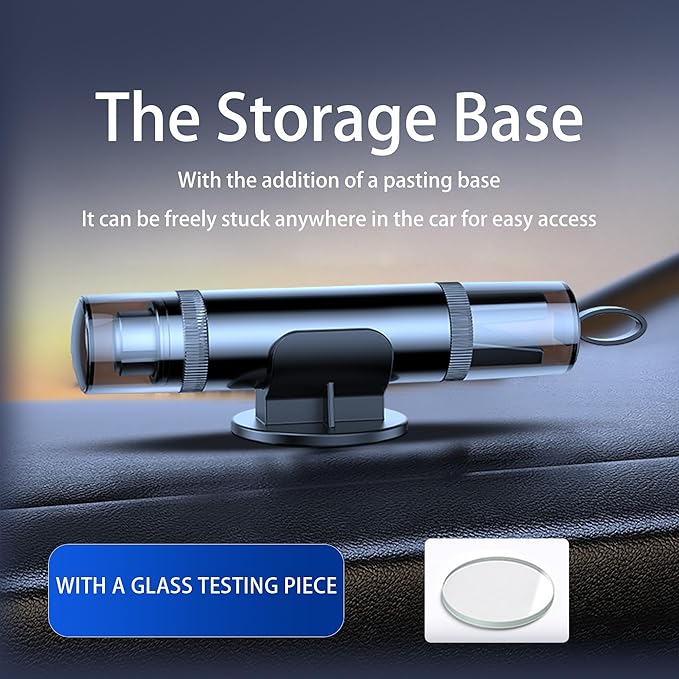 Safe Hammer Car Window Breaker Seatbelt Cutter Under Water or Fire,2 IN1 Window Breaker Tool Auto Glass Breaker Emergency Escape Tool Kit,Car Accessories All Vehicle(3 PCS Black & Red & Silver)