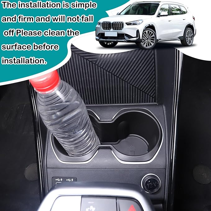 Gear Shift Console Organizer Drink Water Cup Holder Storage Center Compatible with BMW X1 U11 2023 2024 Car Center Console Cup Holder Storage Box Replacement Parts Interior Accessories