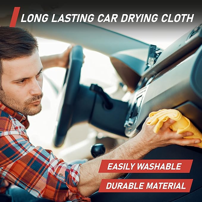 DSV Standard Premium Car Chamois Drying Towel, Drying Super Absorbent Chamois Cloth for Car Wash, Spotless & Scratch and Lint Free Shine, Shammy Towel for Car– 27.5 X 17 inches, 1 - Pack