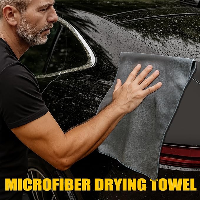 10PCS Car Detailing Brush Kit, All-in-One Interior Exterior Auto Detailing Brushes Set, Durable Ultra Soft Boars Hair Car Detail Brush, Car Cleaning Brush with Storage Bag & Car Drying Towel