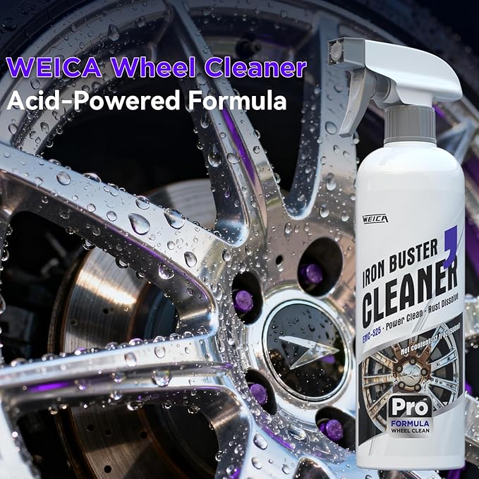 Wheel Cleaner & Rust Dissolver - 17 fl oz, Acid-Powered Formula for Brake Dust & Iron Deposits, Safe for Alloy & Painted Rims