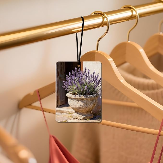 Vintage Cottagecore Floral Air Freshener 4Pcs, Artistic Lavender & Flower Scene Air Freshener for Car Interior, Closet, Drawer, Books, Car Mirror Decor Hanging, Gift for Women