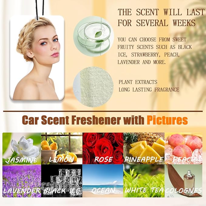 10/20/50/100/Pcs Custom Air Freshener for Car Bulk, Personalized Air Fresheners for Car,Smell Air Fresheners With Picture Text, Hanging Ornaments for Rear View Mirror. (Heart-shaped)