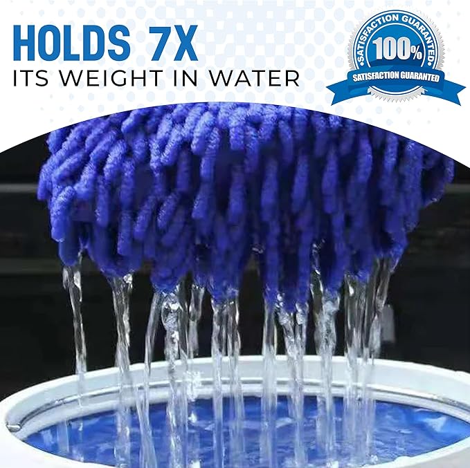 Ultra Plush Microfiber Car Wash Mitt - Scratch-Free, Lint-Free, Extra Absorbent, Machine Washable - Detailing Chenille Cleaning Mitt Perfect for Cars, Trucks, Motorcycles, and Household Surfaces