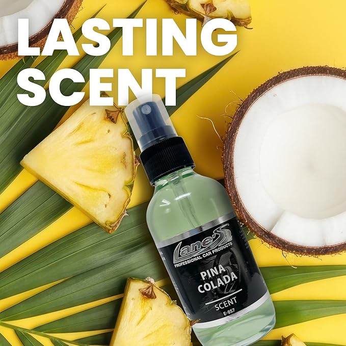 Lane's Premium Car Air Fresheners - Pina Colada Scent Water Based - 4oz Eliminate Bad Odors of Pet & Food From Car Interior Leather, Carpet, Upholstery Great For Cars, Trucks, SUVs, RVs & More