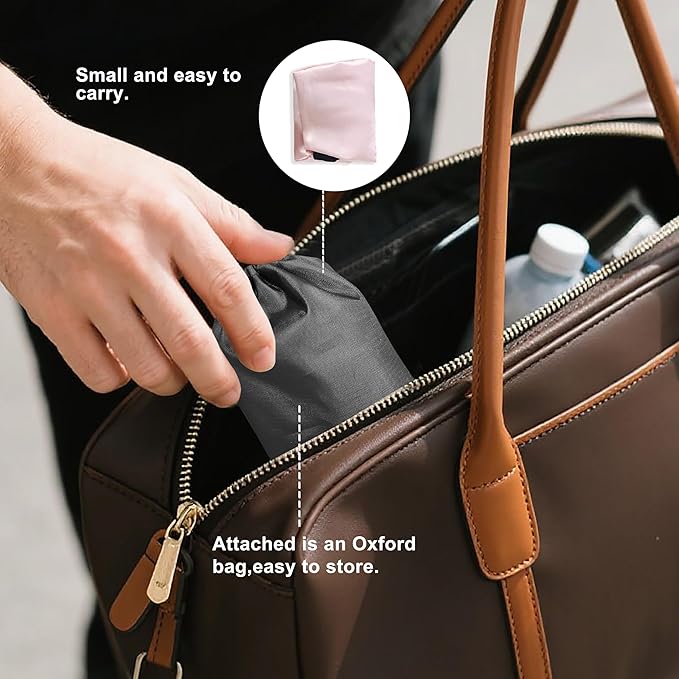 Travel Pillows for Airplanes, 2 Pack Airplane Head Strap with Silk Eye Mask for Sleeping, Long Flights & Car Road Trips 360°Headrest Neck Support, Stops Bobbing, Small & Compact (Pink+Black)