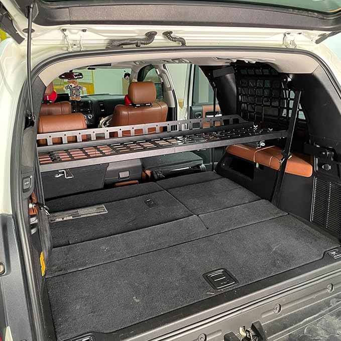 HIGH FLYING for Toyota Sequoia 2008-2022 Car Accessories Modular Storage Molle Panels System Trunk Shelf Luggage Storage Carrier Trunk Organizer Aluminum Alloy (Trunk Shelf)