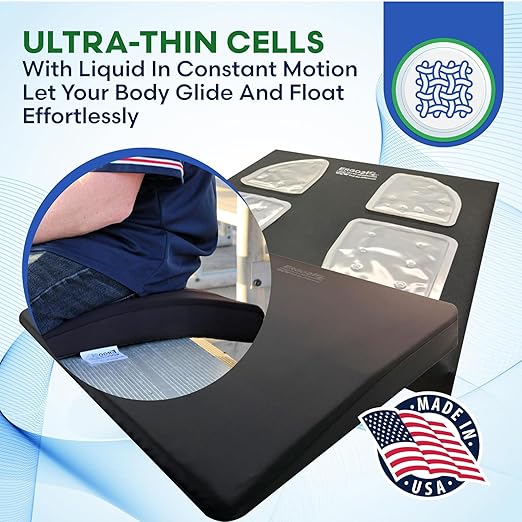 ERGO21 LiquiCell Sports Cushion - 2 Inch Thick Seat Pad for Tailbone, Hip & Lower Back Pain Relief - Ergonomic Comfort for Car, Office, Stadium, Travel & Wheelchairs- Better Than Gel, Foam or Air