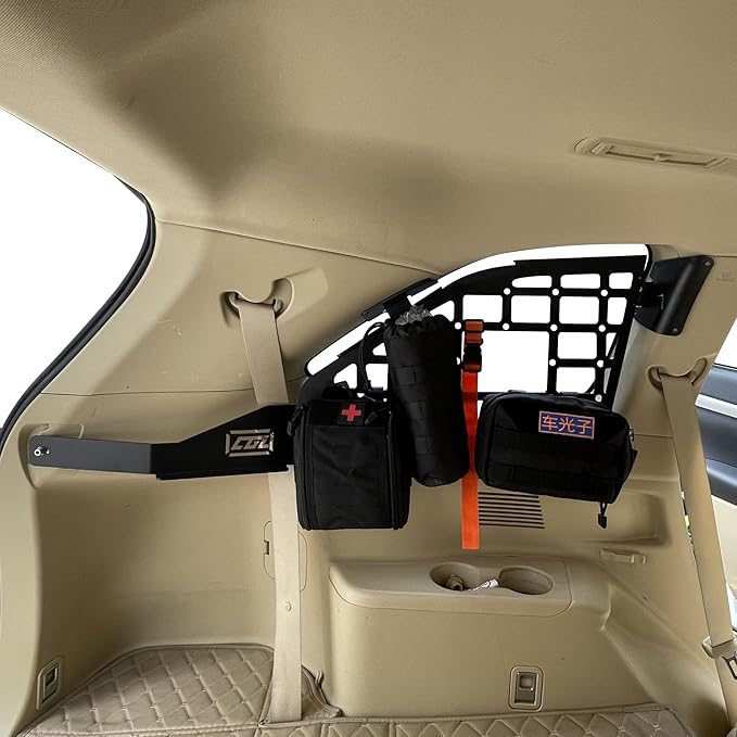 HIGH FLYING for Toyota Highlander 2014 2015 2016 2017 2018 2019 Car Accessories Modular Storage Molle Panel Shelf Luggage Carrier Trunk Organizer Aluminum (Side Panel+Shelf)