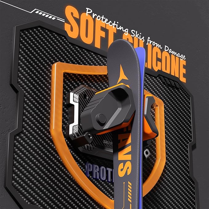 Ski & Snowboard Wall Rack for Garage - Fits Any Board, Wall Mount Holders, Damage-Free Storage, Space-Saving Winter Gear Organizer