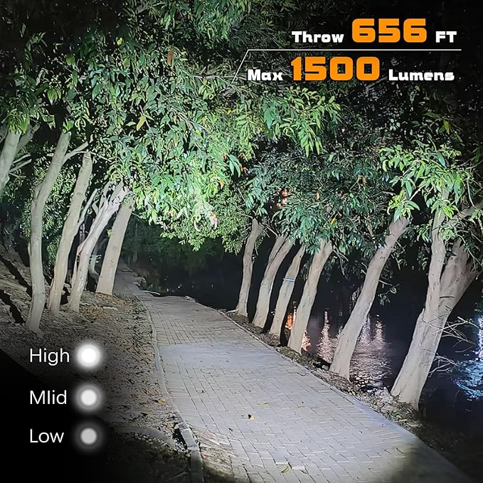 VTIGER T2A Compact EDC Flashlight,1500 High Lumens AA Rechargeable LED Flashlight, Super Bright Small Tactical Tail Switch Pocket Flash Light with Magnet for Camping,Hiking,Outdoor,Home,Emergency