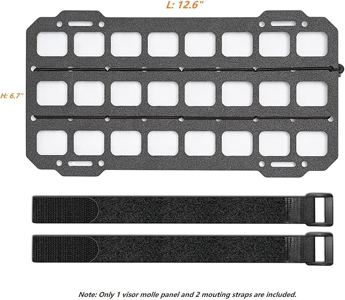 TACNEX Vehicle Rigid MOLLE Panel for Car Visor Organizer EDC Pouch Tool Holster Bag Holder Tactical Gear Rack Truck Equipment Mount Plate Modular Storage Shelf Auto Interior Accessories