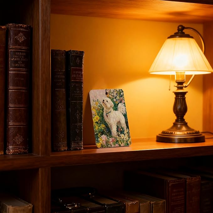 Vintage Floral Puppy Air Freshener 4Pcs, Artistic Dog & Flower Scene Air Freshener for Car Interior, Closet, Drawer, Books, Car Mirror Decor Hanging, Gift for Dog Lovers