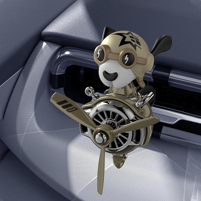Pilot Car Air Freshener, Cute Dog Car Vent Clip Air Freshener Automotive Air Outlet Fan Diffuser, Automotive Interiors Vent Decoration (Shake Head Style - Dog)