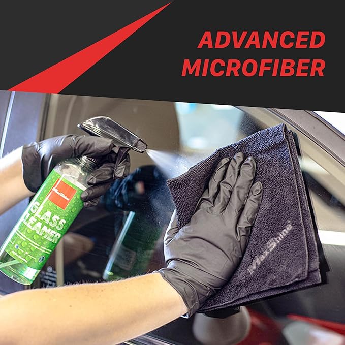 Maxshine 16" x 16" Universal 5-Pack Black Microfiber Car Detailing Towels – 330GSM Ultra-Soft & Absorbent – Ideal for Car Wash, Polishing & Interior/Exterior Detailing