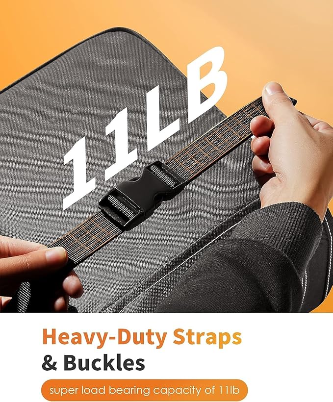 HOTOR Car Trash Can with Lid and Storage Pockets - 100% Leak-Proof Organizer, Waterproof Garbage Can, Multipurpose Trash Bin for Car, 2 Gallons, Black