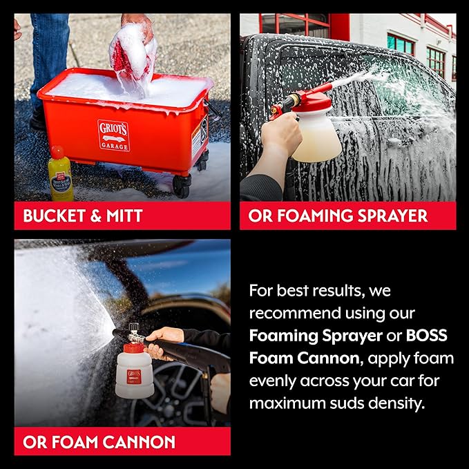 Griot's Garage Best of Show Wash and Wax for Car Detailing and Cleaning, Carnauba-Packed Coating, High Gloss Shine and Protection for Auto Paint, 11396, One Gallon