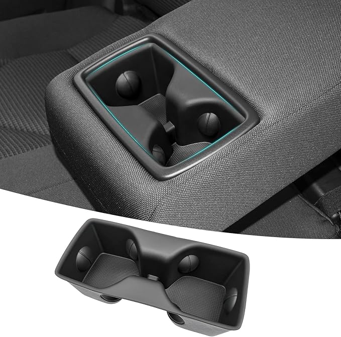 Rear Row Seat Cup Holder Organizer Compatible with 2019-2025 Toyota RAV4 Accessories, Noise-Free Water & Dust Proof TPE Insert Backseat Drink Holder for 2019-2025 RAV 4 Accessories