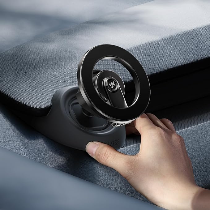 YONZEE Magnetic Phone Mount for Tesla Model Y Juniper 2024-2026 & Model 3 Highland, Dashboard Hidden Design, 360° Rotatable Car Holder, Stable Anti-Shake Mount, Does Not Block View, Easy to Install