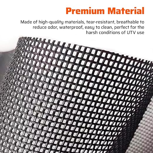 Ehaho UTV ATV Mesh Trash Bag with Reflective Strip, Universal Off-Road Trash Organizer, Large Mesh Sack with Carabiners, Fits Polaris RZR,Can-Am,CFMOTO,Arctic Cat,Pioneer,Golf Cart(Black)