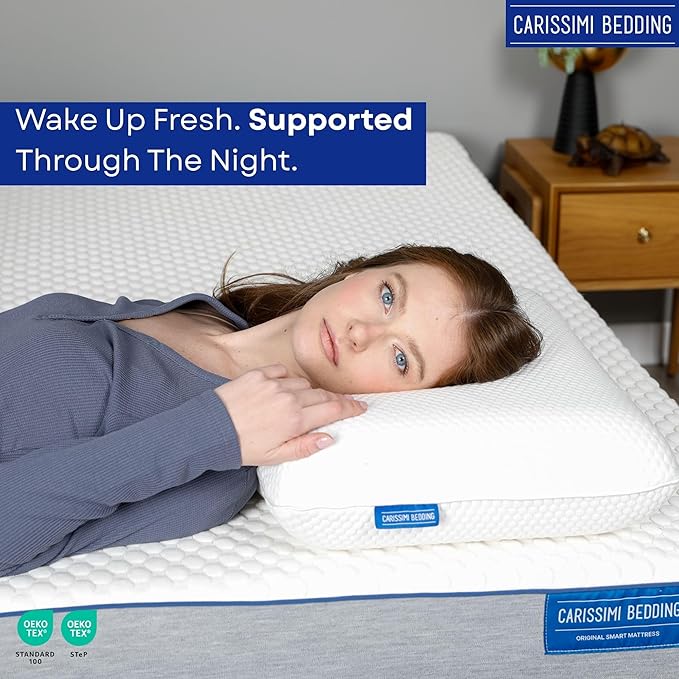 Classic Memory Foam Pillow with Bag – Ergonomic Cervical Neck Pillow for All Sleep Positions – Cervical Alignment Support and Daily Sleeping Comfort