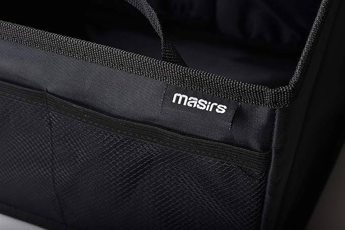 Masirs Back Seat Car Organizer, Neatly Organize Items While Traveling, Folds Flat for Easy Trunk Storage