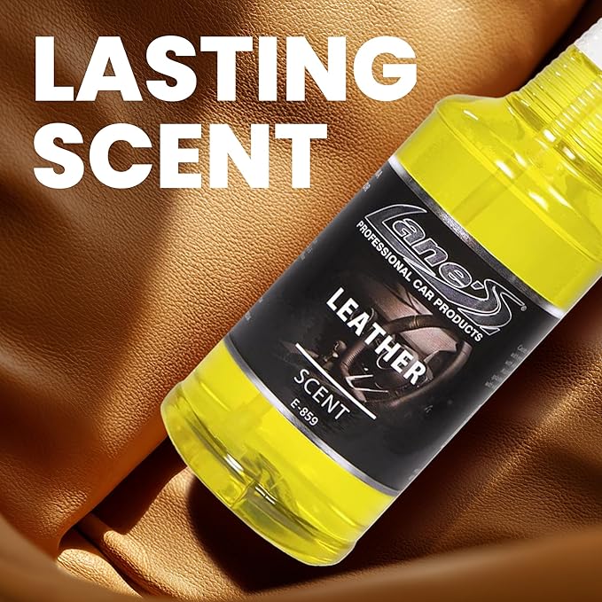 LANE’S Premium Car Air Freshener "Leather" - 32oz Water-Based, Long-Lasting Auto Scent Spray - Food, Pet, Odor Smell Deodorizer for Cars, Trucks, SUVs' Interior Leather, Carpet, Upholstery