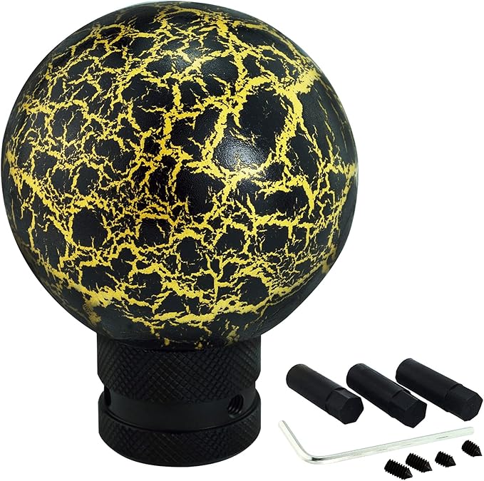 Lunsom Gear Shifter Knob, Resin Shift Ball Round Head Stick Handle Fit Most Automatic Manual Transmission Car (Black)