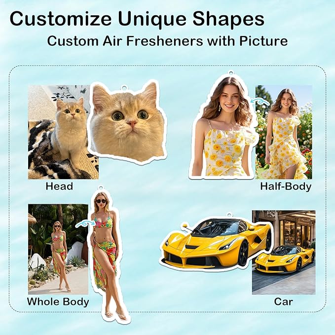 10-1000Pcs Custom LOGO Air Fresheners, Customized Bulk Car Air Freshener, Personalized Photo Company Text LOGO Air Fresheners Brand Wedding Gifts (Logo)