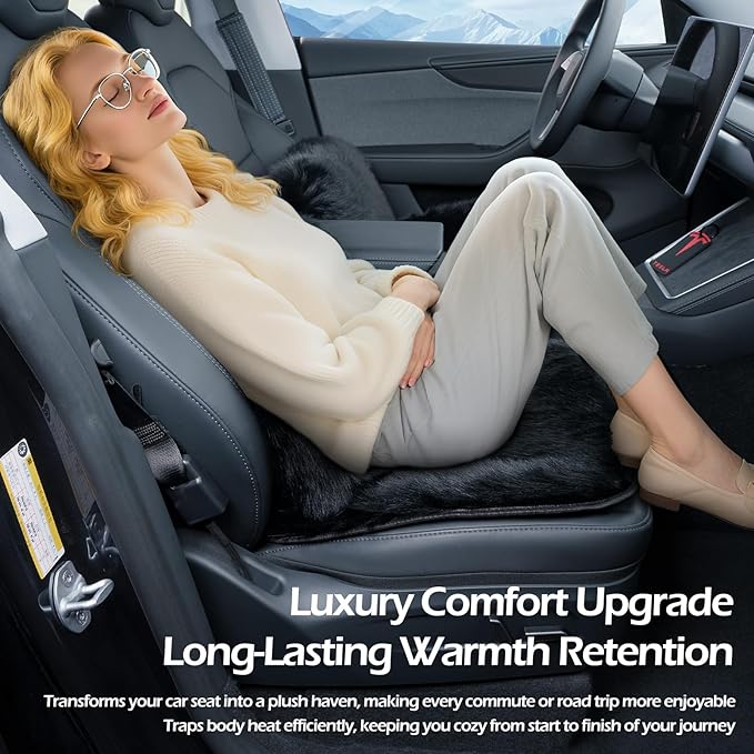 Winter Car Plush Seat Cushion, Thickened Warm Cushion, Universal Car Seat Cover, Front/Rear Row Single Piece Interior Seat Pad (2pcs Front Seat Cushions + 1pcs Rear Seat Cushion)