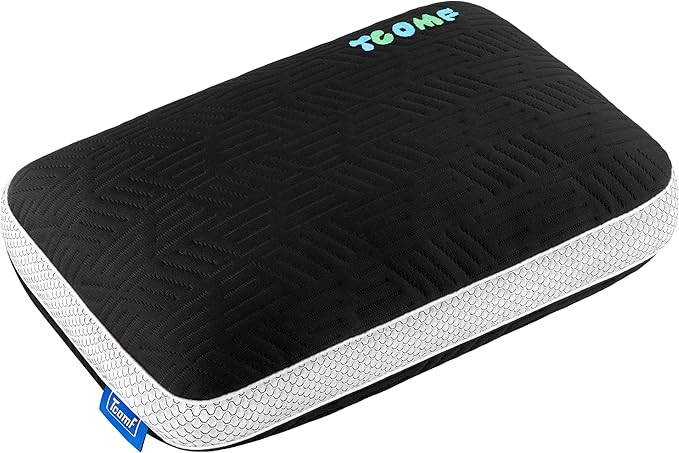 Kids Camping Pillow: Dual-Cover Memory Foam Small Pillow; Medium-Firm Camp Pillow | Mini Pillow w/ 5 Layers for Comfort and Support; Small Travel Pillow/Compact Pillow 10x16 Inches (Black)