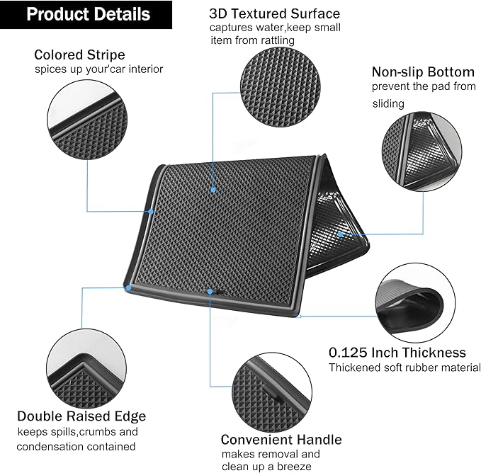 SENSHINE 3D Cup Holder Insert for Toyota Rav4 Accessories 2019-2023 2024 2025 Center Console Liner Door Pocket Mats Non-Slip Anti Dust Pad Premium Interior 16 Pcs (Gray Trim)
