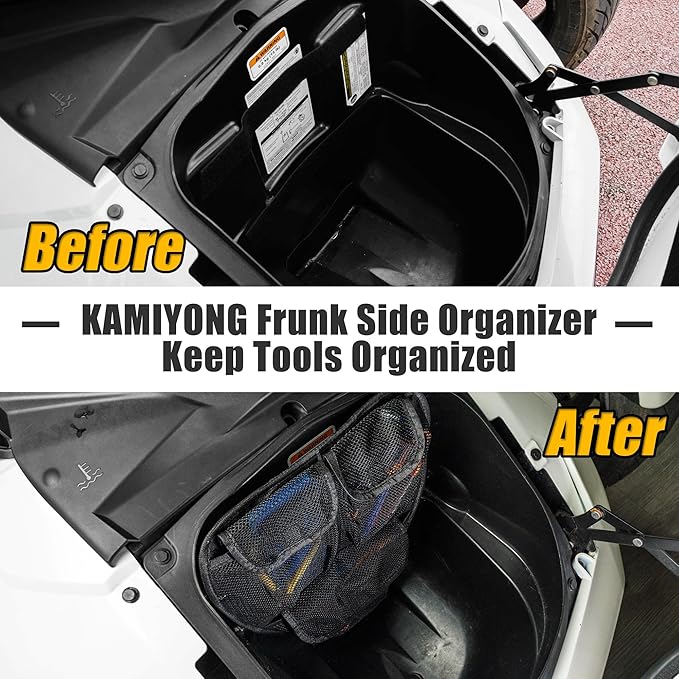 Front Trunk Organizer with Mesh Pocket for Spyder, Frunk Tool Bag Side Wall Storage Accessories for Can-Am Spyder F3 F3-S F3-T F3-L 2015-2025, (Black Style)
