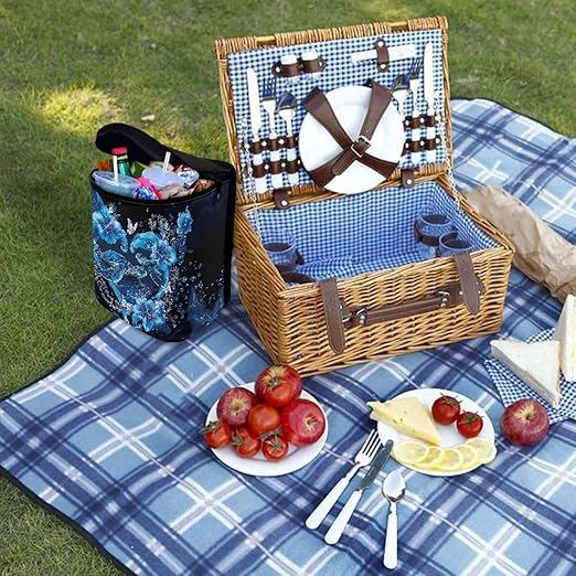 Sea Turtle Car Trash Can Leak Proof Trash Bag with Lid and Zipper Tropical Floral Portable Collapsible Garbage Can Multipurpose Storage Organizer