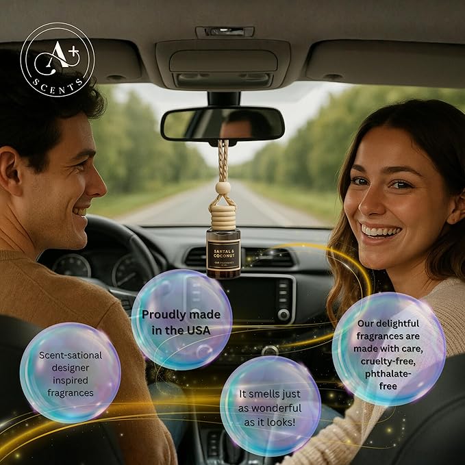 Inspired by Popular Squash Scent - Long Lasting Car Freshener - Lasts up to 60 days - Japanese Squash (Light Citrus Refreshing Scent) - A+ Scents Car Hanging Diffuser