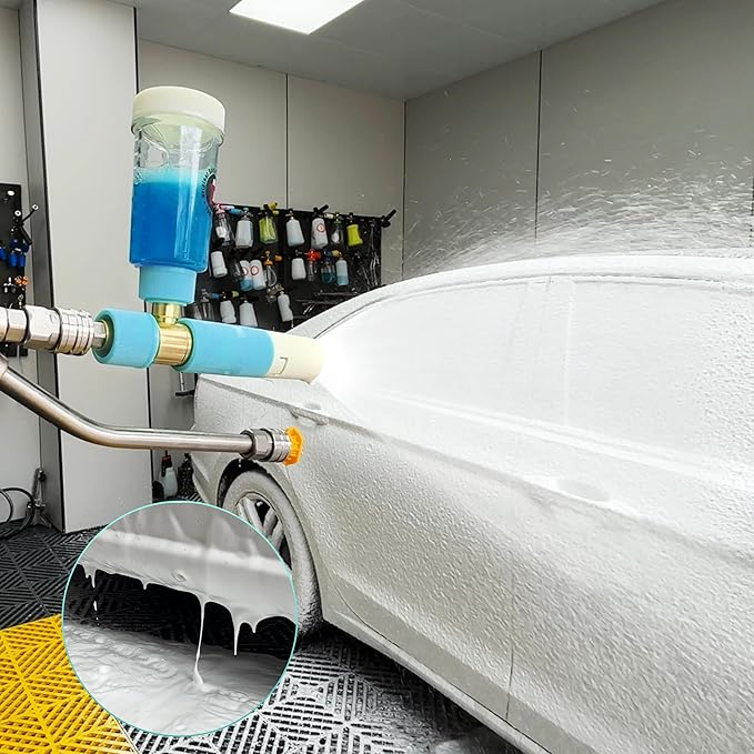 Tool Daily Foam Cannon with Dual Connector Accessory, Original Soap Cannon for Pressure Washer, 5 Power Washer Nozzle Tips, 1/4 Inch Quick Connect