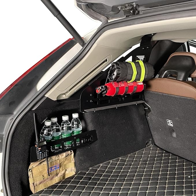 HIGH FLYING Car Accessories for Volvo XC60 2018-2025 Modular System Molle Panels Storage Trunk Shelf Luggage Storage Carrier Trunk Organizer Aluminum Alloy (Side Panel+Storage Box)