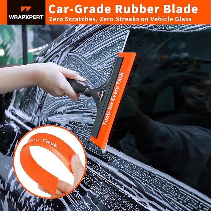 WRAPXPERT Window Tint Squeegee 8.3-Inch Silicone Squeegee for Car Windows, Window Tint Tool Kit for Windshield, Side Mirror, Shower Glass, and House Windows/Door Cleaning