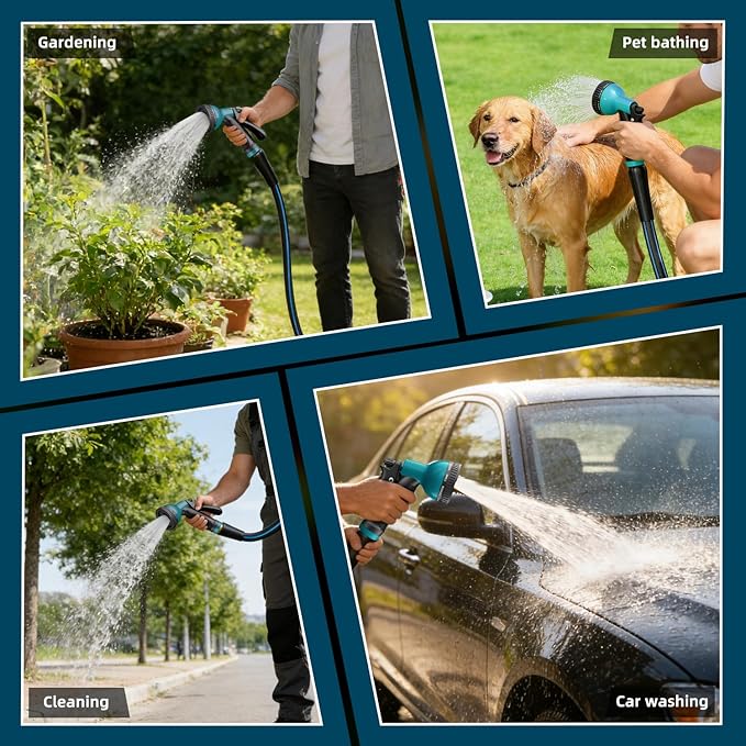 Short Garden Hose 5FT: Water Hose with Quick Connect Fittings - Flexible Lightweight Portable Leakproof Hose 5/8" - Hybrid Rubber Portable Hose for Garden, Car Washing, and Outdoor Cleaning