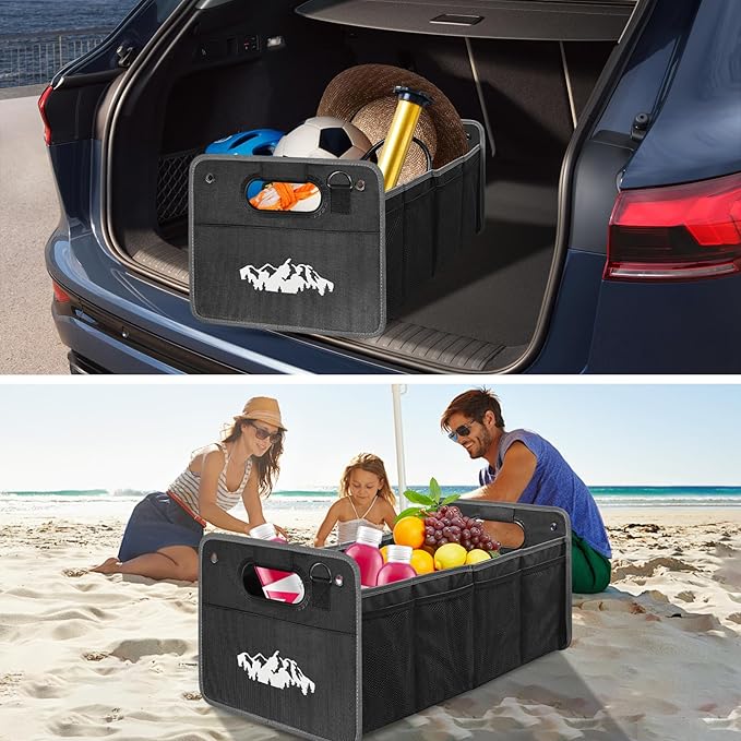 Car Trunk Organizer for Subaru Outback Crosstrek Forester Ascent Impreza WRX Legacy Accessories, Car Trunk SUV Accessories for Men & Women, 600D Oxford Polyester Trunk Storage Organizer Box (WHITE)