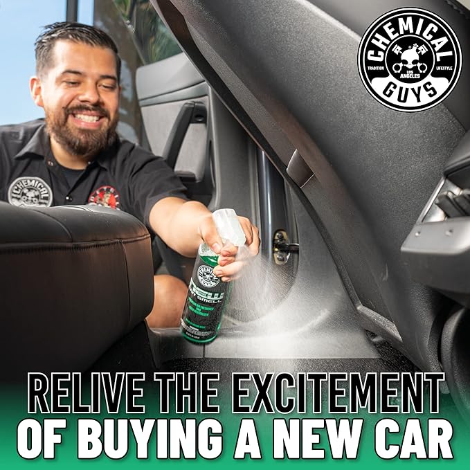 Chemical Guys New Car Smell Premium Air Freshener & Odor Eliminator - Fresh Interior Scent Spray for Cars, Trucks, SUVs, RVs, and More - Use in Home, Office, or Garage - 32 oz